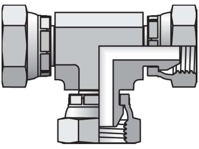 077T-8 Pipe Swivel Union Tee 077T