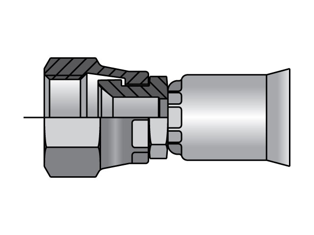 10691N-8-8C Parkrimp Permanent Female JIC 37° - Swivel - Straight 10691N-8-8C 91N Series 10691N