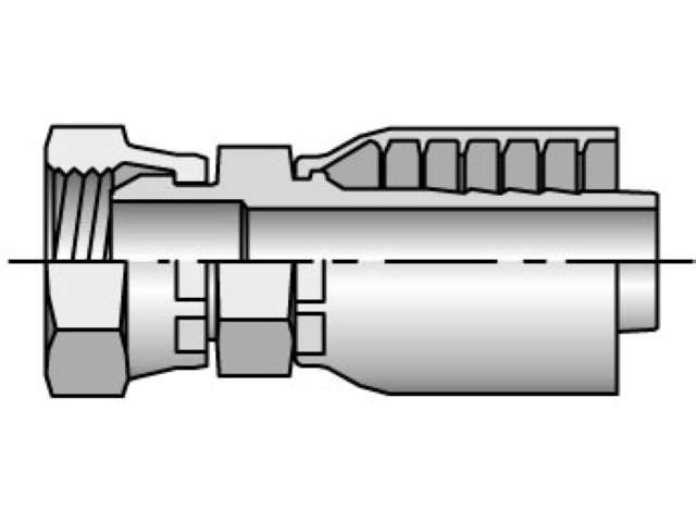 Parkrimp Permanent Female NPSM Pipe - Swivel - Straight (60° Cone) 43 Series 10743