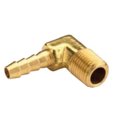 1290804C Brass Male NPT x Hose Barb 90° Elbow