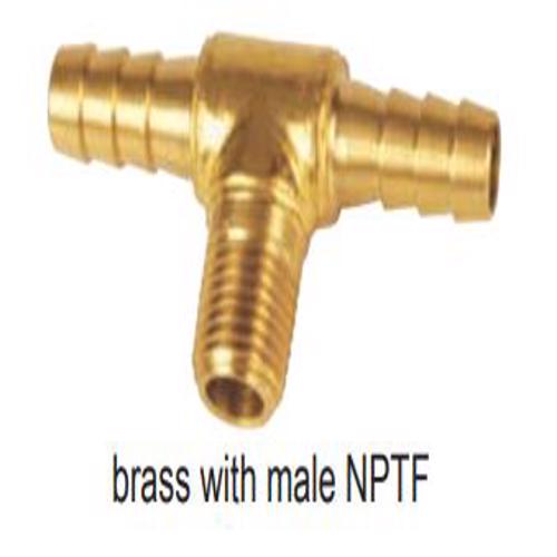 1790604C Brass Barbed Tee Splicer x Male NPTF