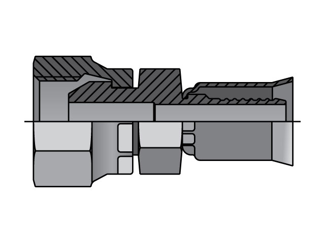 19291N-8-8 Parkrimp Permanent Female BSP Parallel Pipe - Swivel - Straight (60° Cone) 19291N-8-8 91N Series 19291N