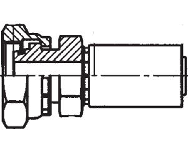1C956-12-5 Parkrimp Permanent Female Metric S - Swivel - Straight (24° Cone with O-Ring) 1C956-12-5 56 Series 1C956
