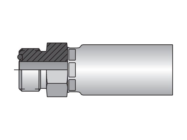 1J056-6-6 Parkrimp Permanent Male Seal-Lok - Rigid - Straight (with O-Ring) 1J056-6-6 56 Series 1J056