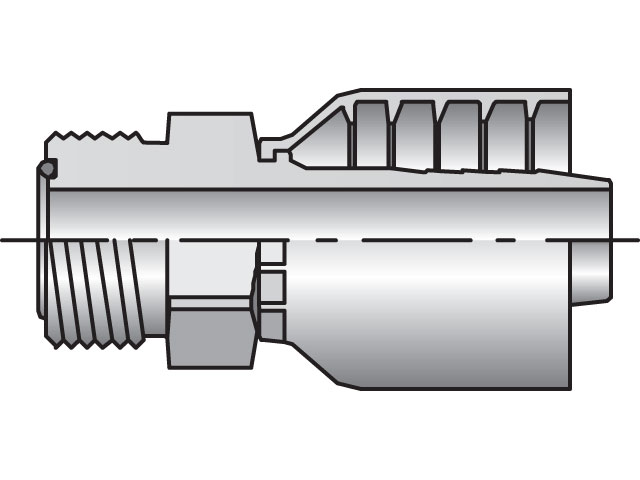 1J077-16-16 Parkrimp Permanent Male Seal-Lok - Rigid - Straight (with O-Ring) 1J077-16-16 77 Series 1J077