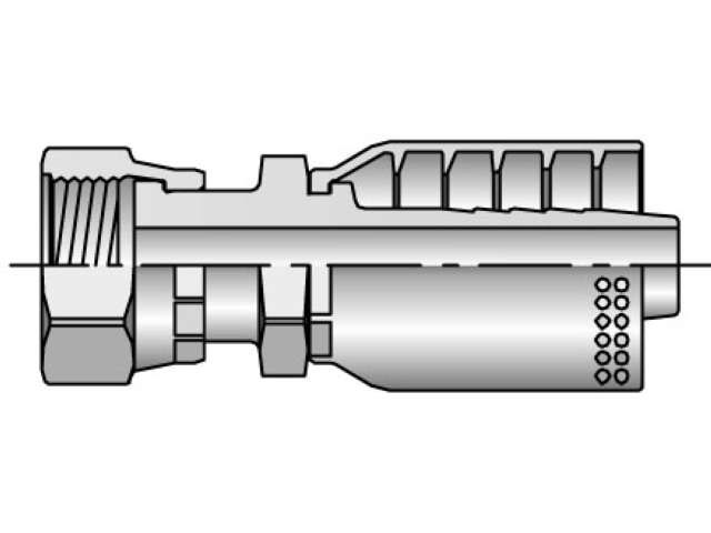 1JS73-16-16 Parkrimp Permanent Female Seal-Lok - Swivel - Straight - Long 1JS73-16-16 73 Series 1JS73