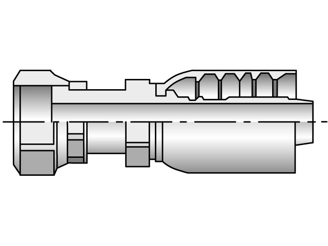 1JS77-20-20-ZJ Parkrimp Permanent Female Seal-Lok - Swivel - Straight - Long 1JS77-20-20-ZJ 77 Series 1JS77