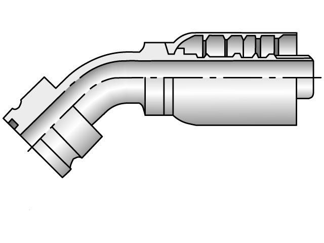 1X777-20-20 Parkrimp Permanent Flange – 45° Elbow – Full flange system for Code 61 or Code 62 1X777-20-20 77 Series 1X777
