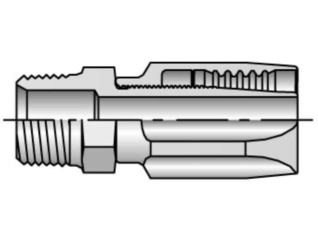 20120-2-4 Field Attachable Shell & Nipple Male NPTF Pipe - Rigid - Straight 20120-2-4 20 Series 20120