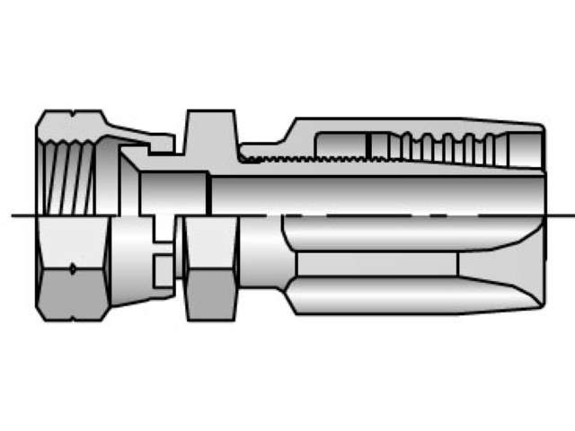 20820-6-6 Field Attachable Shell & Nipple Female SAE 45° - Swivel - Straight 20820-6-6 20 Series 20820