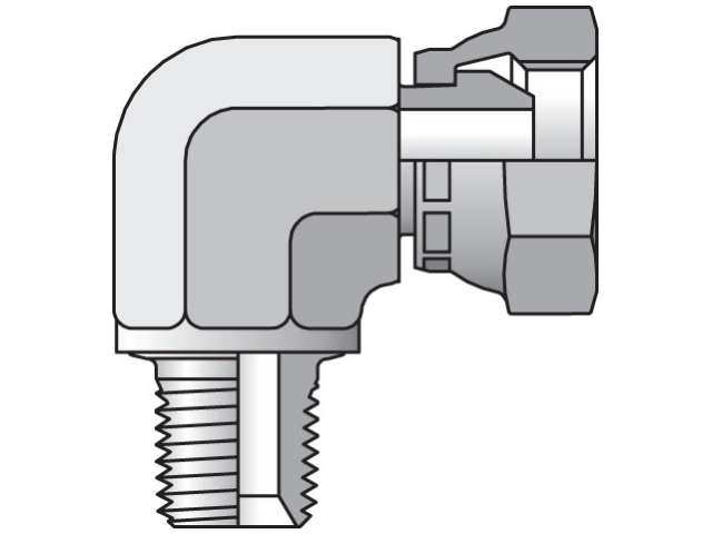 2107-16-12 Pipe Swivel 90° Elbow 2107