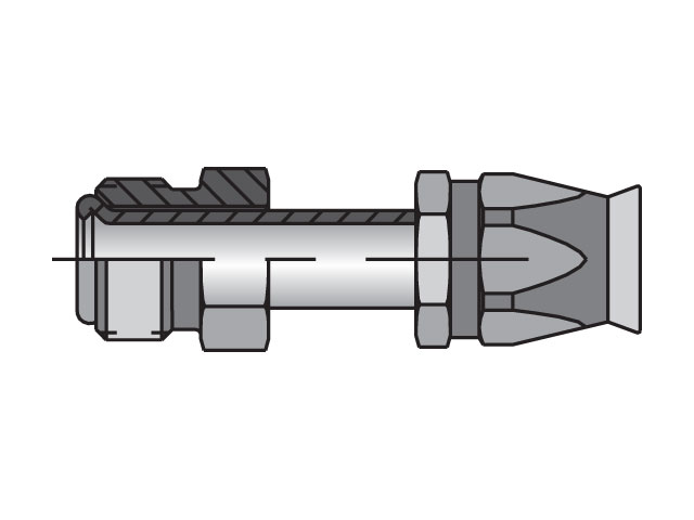 22890-8-8 Field Attachable Shell & Nipple Male Inverted SAE 45° - Swivel - Straight 22890-8-8 90 Series 22890