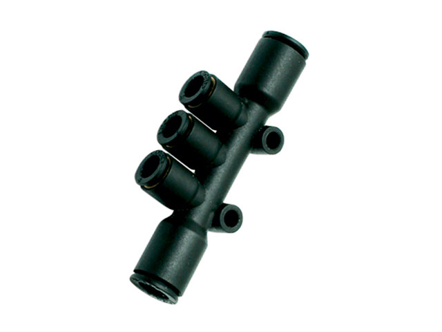 Union Multiple Tee Push-to-Connect Instant Pneumatic Fitting Prestolok Composite 24PLP - Inch