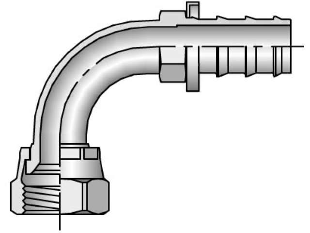 33982-12-12 Push-Lok Barbed Female JIC 37° - Swivel - 90° Elbow - Short Drop 33982-12-12 82 Series 33982