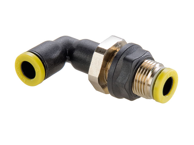 Union Elbow Bulkhead Push-to-Connect Instant Pneumatic Fitting Prestolok Composite 365PLPBH - Metric