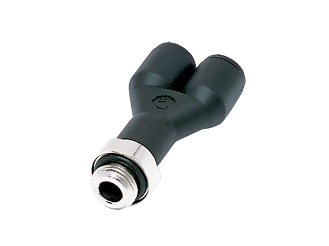 Male Y Connector Push-to-Connect Instant Pneumatic Fitting Prestolok Composite 368PLP - Metric-BSPP