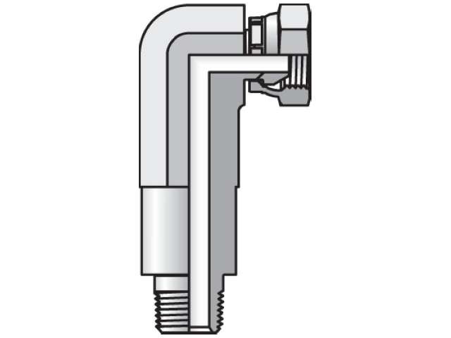 5607-8-8 Long Male Pipe Elbow NPTF / NPSM Swivel 5607-8-8 Pipe Swivel 90° Elbow 5607