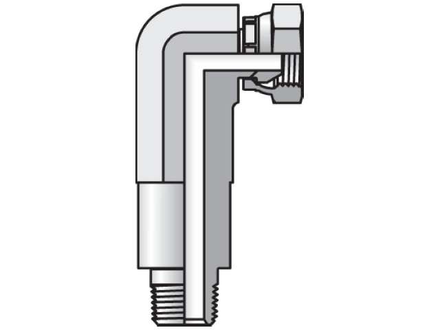 5607-12-12 Pipe Swivel 90° Elbow 5607