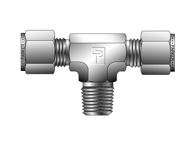 8MBT6N-316 A-LOK Inch Tube NPT Male Tee - MBT