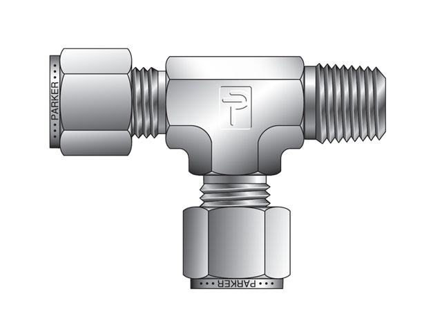 16MRT12N-S A-LOK Inch Tube NPT Male Tee - MRT