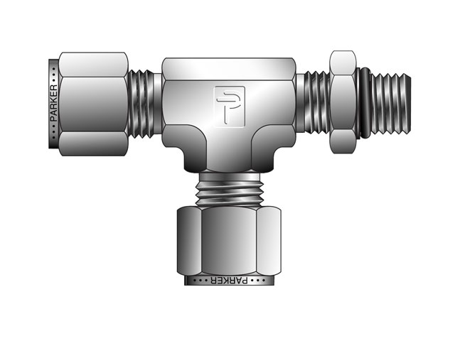 16M5RT16-B A-LOK Inch Tube Male Tee SAE Straight Thread - M5RT