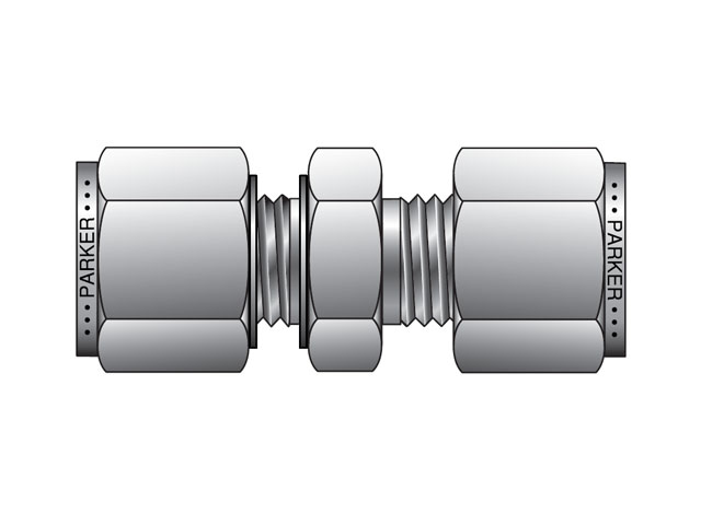 M6RUM4-316 Instrumentation Tube Fitting - Straight Reducing Union for use with Metric Tubing M6RUM4-316 A-LOK Metric Tube Reducing Union - RUM