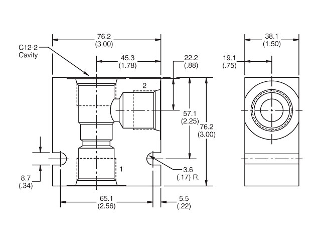 B12-3-A12T B12 Series Cartridge Valve Body B12-3-A12T B12 Valve Body