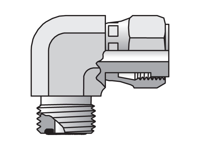 10C6MLOS Seal-Lok - Swivel Nut Elbow – mm Hex ORFS / ORFS Swivel 10C6MLOS Seal-Lok ORFS 90° Elbow C6MLO