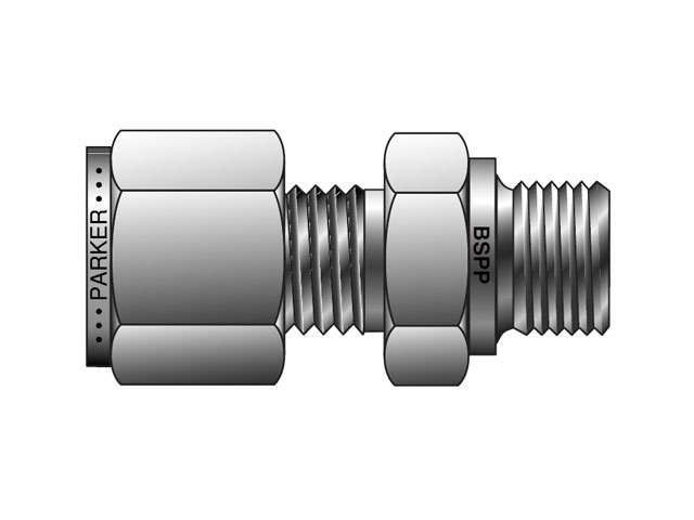 4-4R FBZ-SS Instrumentation Tube Fitting - Straight BSPP Male Connector for use with Inch Tubing 4-4R FBZ-SS CPI Inch Tube BSPP Male Connector - FBZ