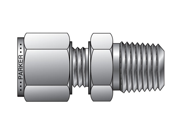 FBZ 4-1/8-SS Instrumentation Tube Fitting - Straight NPT Male Connector for use with Metric Tubing FBZ 4-1/8-SS CPI Metric Tube NPT Male Connector - FBZ