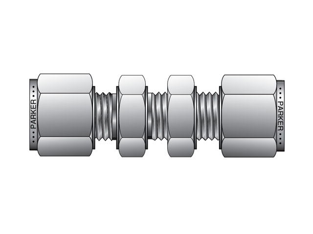 WBZ 4-4-SS Instrumentation Tube Fitting - Straight Bulkhead Union for use with Metric Tubing WBZ 4-4-SS CPI Metric Tube Bulkhead Union - WBZ