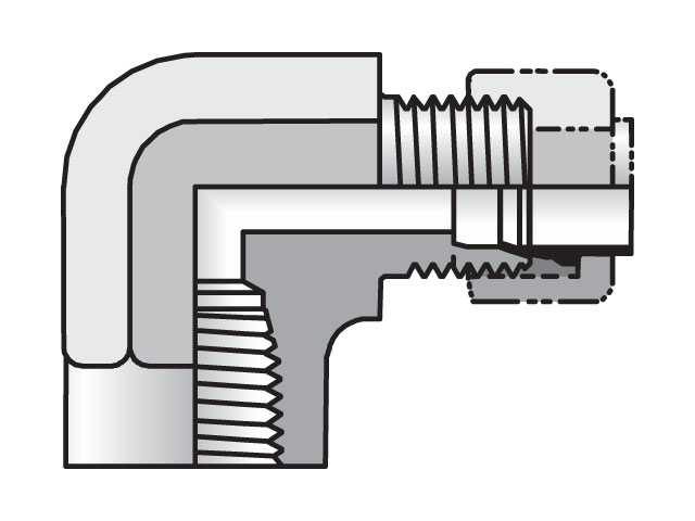 4-4 DBI2-B Female Elbow Intru-Lok / NPTF 4-4 DBI2-B Intru-Lok 90° Elbow DBI2