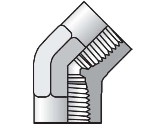 3/4 DD45-S Pipe & Port 45° Elbow DD45