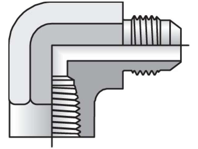 12 DTX-S Triple-Lok - Female Elbow 37° Flare / NPTF 12 DTX-S Triple-Lok 37° 90° Elbow DTX