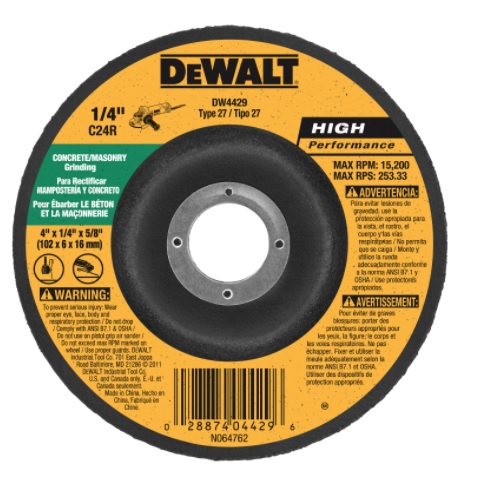 DeWALT, 4-1/2"X1/8"X5/8"-11 MASONRY