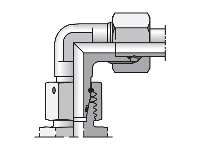 EW42ZLCF EO/EO-2 90° Elbow, Swivel Nut - EW