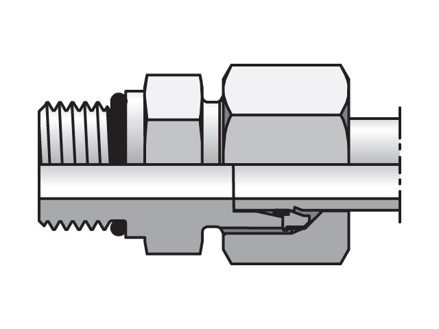 GE10S9/16UNFCF EO/EO-2 Straight, Male Connector - 24° Flareless / SAE-ORB GE10S9/16UNFCF EO/EO-2 Straight, Male Connector - GE-UNF/UN