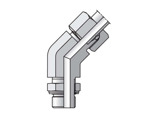 VEE10LRCF EO/EO-2 45° Elbow, Adjustable - 24° Flareless / BSPP ORR VEE10LRCF EO/EO-2 45° Elbow, Adjustable - VEE-R