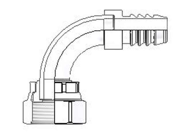 J988-16-16 Barbed Nipple Female Seal-Lok - Swivel - 90° Elbow - Short Drop J988-16-16 88 Series J988