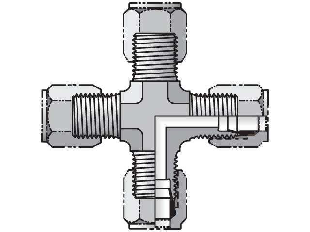 6 KBU-SS Union Cross Flareless (all four ends) 6 KBU-SS Ferulok Cross KBU