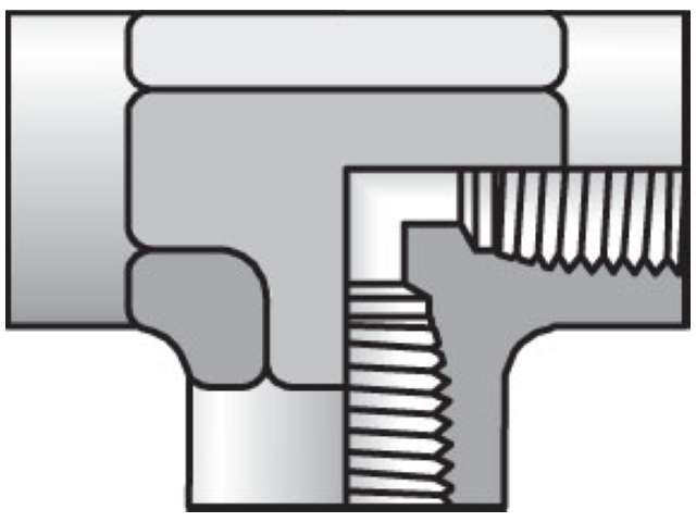 1/4 MMO-S Female Pipe Tee NPTF (all three ends) 1/4 MMO-S Pipe & Port Tee MMO