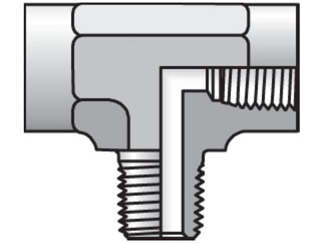 1/2 MMS-S Male Branch Tee NPTF (all three ends) 1/2 MMS-S Pipe & Port Tee MMS