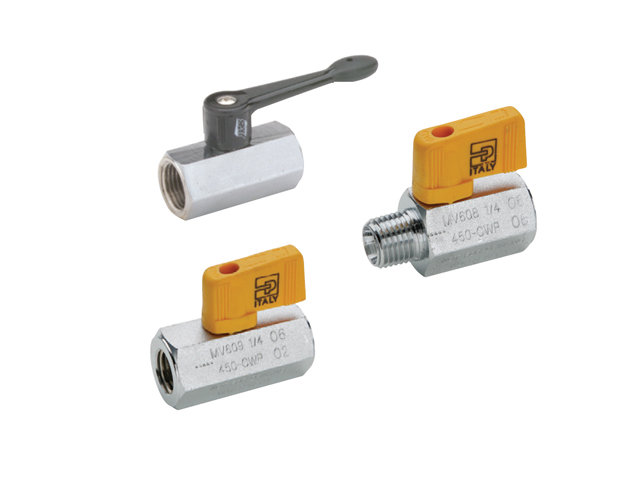 MV200-6 Mini Ball Valve - Chrome Plated Brass