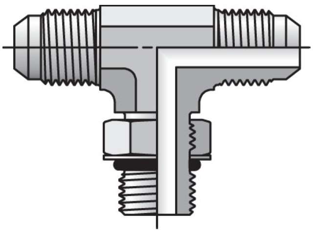 6 S5OX-S Triple-Lok - Straight Thread Branch Tee 37° Flare / 37° Flare / SAE-ORB 6 S5OX-S Triple-Lok 37° Tee S5OX