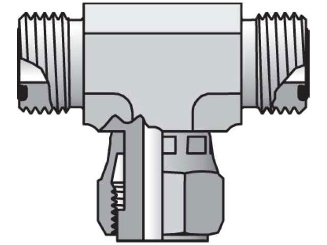 6 S6L-S Seal-Lok - Swivel Nut Branch Tee ORFS / ORFS / ORFS Swivel 6 S6L-S Seal-Lok ORFS Tee S6LO