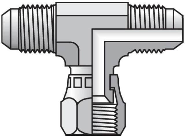 6 S6X-S Triple-Lok - Swivel Nut Branch Tee 37° Flare / 37° Flare / 37° Swivel 6 S6X-S Triple-Lok 37° Tee S6X