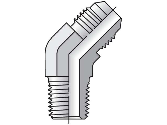 8 VTX-B Triple-Lok - 45° Male Elbow 37° Flare / NPTF 8 VTX-B Triple-Lok 37° 45° Elbow VTX