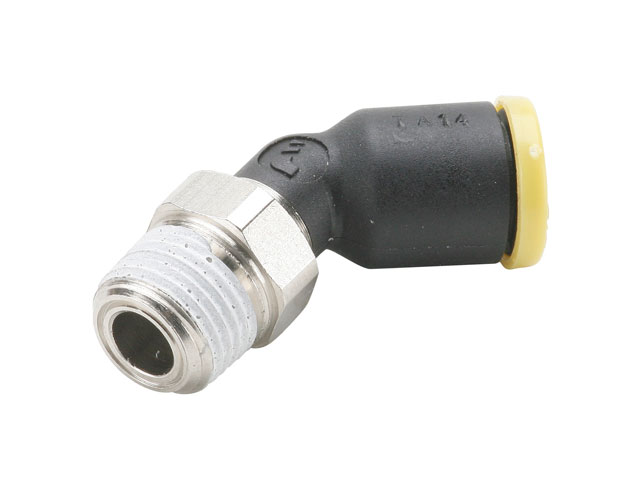Male Elbow 45° Push-to-Connect Instant Pneumatic Fitting Prestolok Composite W379PLP - Metric-BSPT