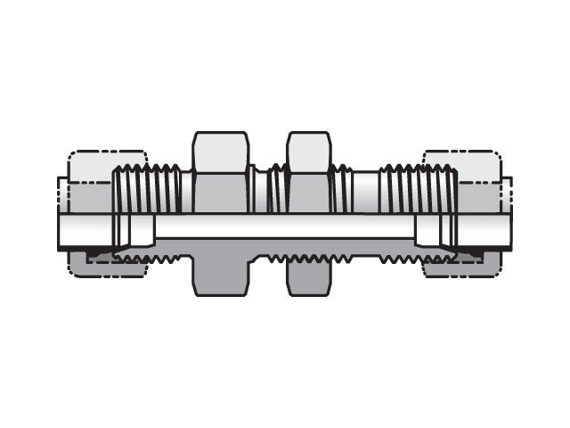 4 WBI2-B Bulkhead Union Intru-Lok / Intru-Lok 4 WBI2-B Intru-Lok Straight WBI2