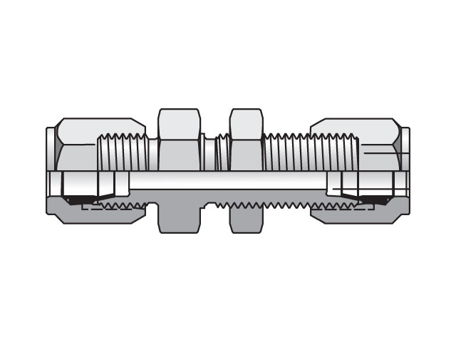 4 WBU-S Bulkhead Union Flareless / Flareless 4 WBU-S Ferulok Straight WBU